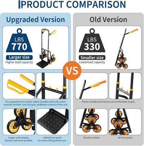 IDEALHOUSE Stair Climbing Dolly, Heavy-Duty Stair Climber Hand Truck Dolly 770 Lbs Capacity in Kuwait