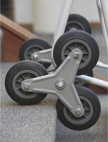Strongway Stair Climber Hand Truck, 550-Lb Capacity Heavy-Duty Alloy Steel Utility Dolly, 6-Wheel Solid Rubber Design for Navigating Stairs, Gray in Kuwait