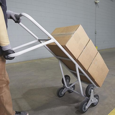 Strongway Stair Climber Hand Truck, 550-Lb Capacity Heavy-Duty Alloy Steel Utility Dolly, 6-Wheel Solid Rubber Design for Navigating Stairs, Gray in Kuwait