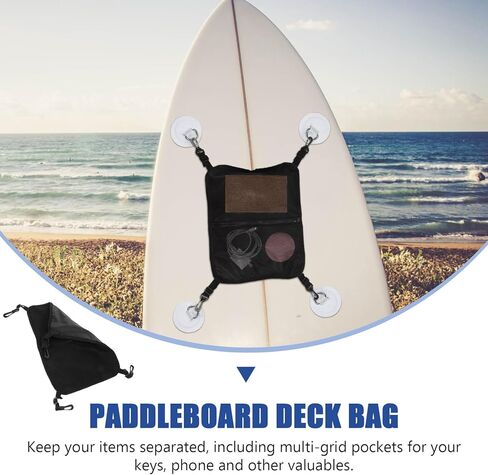 BESPORTBLE Surfboard Paddleboard Deck Bag Mesh Pouch with Buckle Kayak Mesh Storage Bag for Water Sports and Outdoor Activities in Kuwait