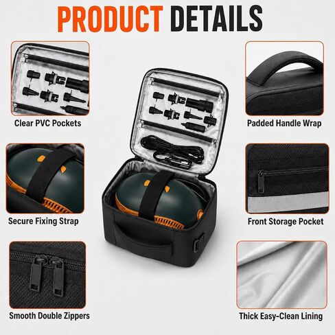 Paddle Board Pump Bag, SUP Air Pump Carrying Case for Most Electric Paddle Board Pumps, Pump Storage Organizer with Accessory Pockets for Hose, Charger and Nozzles, Bag Only in Kuwait