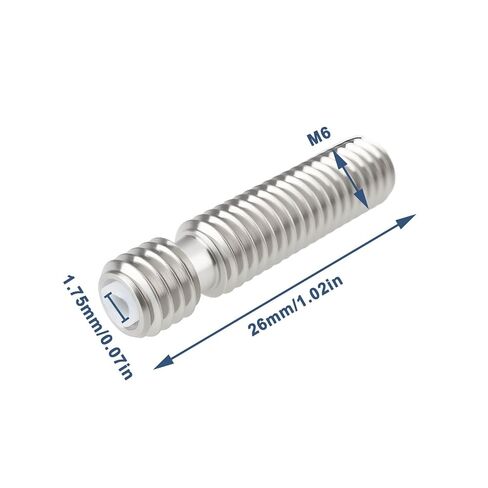 SING F LTD 4pcs M6 3D Printers Nozzle Throat Tube 26 mm for 1.75mm Hot End with PTFE Insulated in Kuwait