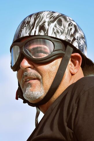 Global Vision Big Ben Padded Motorcycle Safety Goggles Fitover Black Frame w/Clear Smoke Yellow & Blue Mirror Lenses in Kuwait