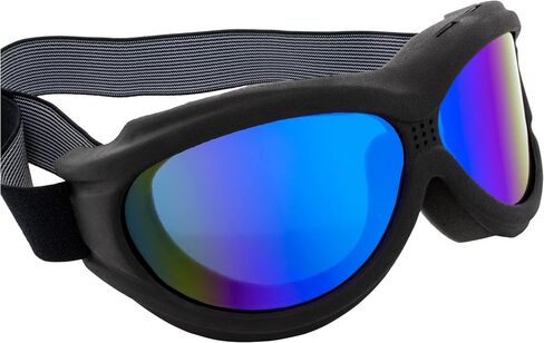 Global Vision Big Ben Padded Motorcycle Safety Goggles Fitover Black Frame w/Clear Smoke Yellow & Blue Mirror Lenses in Kuwait