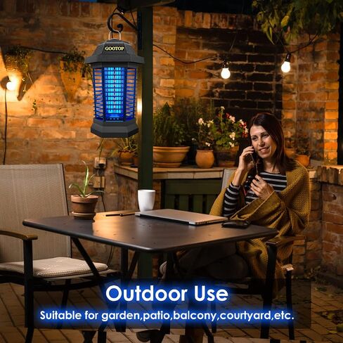 GOOTOP Bug Zapper Outdoor، Mosquito Zapper، 4200V 3 Prong Plug in Electric Fly Zapper، قاتل البعوض، مصائد الذباب، الحشرات الطائرة Zapper داخلي خارجي، ABS بلاستيك خارجي (أسود) in Kuwait