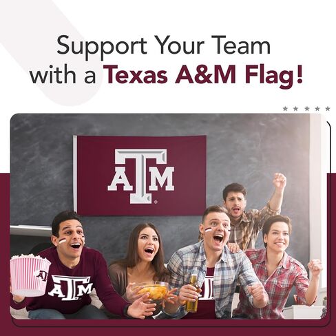 علم مطبوع من Texas A&M Aggies College Sports - مرخص من الرابطة الوطنية لرياضة الجامعات - نايلون - لافتة مدرسية (أبيض، كستنائي) (3 × 5 بوصات) in Kuwait