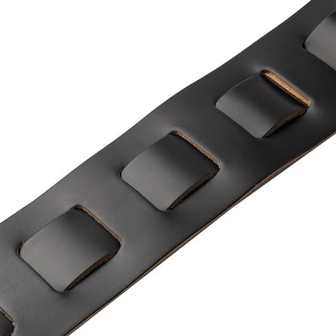 Levy's Leathers Best-Selling 3" Wide Amped Leather Series Guitar Strap with Foam Padding, Black with Tan Garment Backing, (M26PD-BLK-TAN) in Kuwait