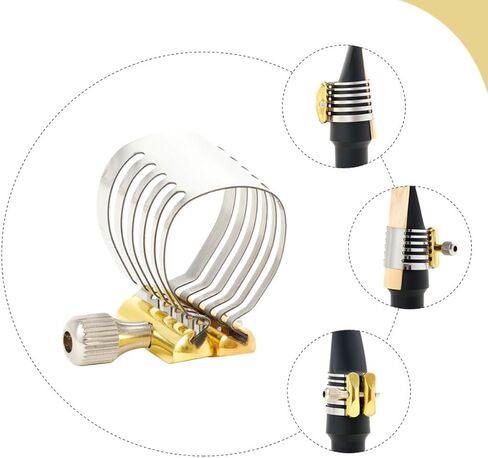 Yardwe Professional ألتو ساكسفون ريد كليب من الفولاذ المقاوم للصدأ مشبك رأس ساكسفون معدني مع لمسة نهائية فضية لصيانة أدوات الرياح in Kuwait