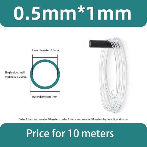 Silicone Capillary Tube 1x2.5mm, 10M Transparent(Clear,0.7 * 2.5mm) | For lab analysis medical devices and industrial automation, chemical resistant anti-tear hose, soft tubing in Kuwait
