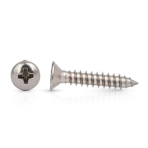100Pcs Chrome Sheet Metal Screws - 8 x 3/4" #8 Head Phillips Oval Hd | Auto Fasteners Set for Automotive, Car, Trim, Chromed Finished Bolts & Vehicle Accessories in Kuwait