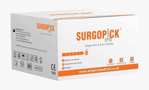 Box 50 Surgopack Sterile Single Use Dressing Operating Scissors Sharp Sharp 13cm / 5 inches Dissecting Cutting Individually Packed Disposable Lab Scissors Healthcare Professionals Medical Students EMS in Kuwait