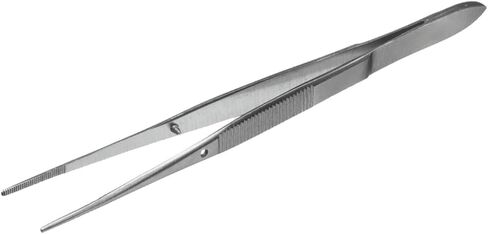 Box 50 Surgopack® Sterile Single Use Iris Dressing Tissue Short Delicate Fishing Forceps Non-Toothed Straight Serrated Tips 10cm, 3.9inches Lab Tweezers Individually Packed Disposable in Kuwait