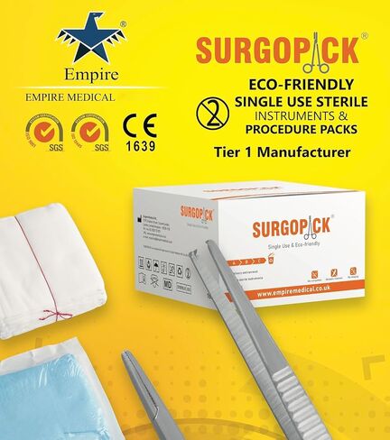 Box 50 Surgopack® Sterile Single Use Iris Dressing Tissue Short Delicate Fishing Forceps Non-Toothed Straight Serrated Tips 10cm, 3.9inches Lab Tweezers Individually Packed Disposable in Kuwait