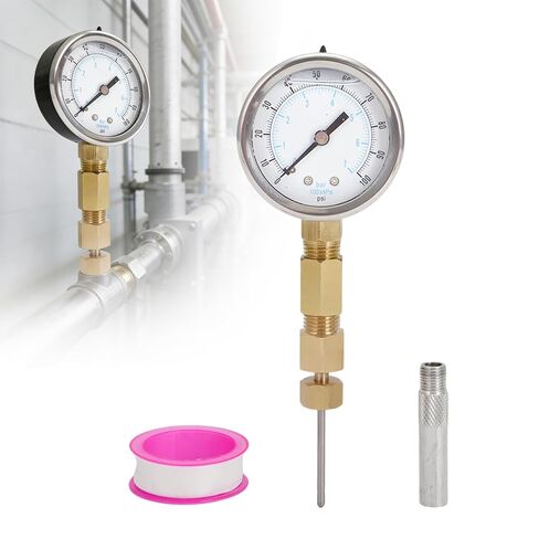 مقياس اختبار الضغط الحراري الأرضي 100 رطل لكل بوصة مربعة - أداة HVAC مع إبرة 1/8 بوصة وواقي لتشخيص نظام الحلقة المغلقة in Kuwait