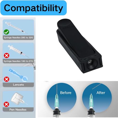 Needle Clipper Storage for Insulin Syringes(Black, 1 Pack) in Kuwait