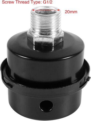 1 Pc 1/2" Thread Male Thread Diameter 20mm Air Compressor Silencer Filter, Thread Metal Air Compressor Intake Filter Sound Muffler Silencer, Air Compressor Replacement Parts in Kuwait