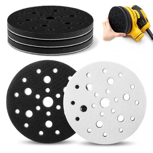 5 Pack Foam Interface Pads, 6 Inch 25 Holes Hook and Loop Sponge Cushion Buffer Pad, Sanding Disc Interface for Orbital Sander Automotive Woodworking Polishing, Curved Surface Finishing in Kuwait