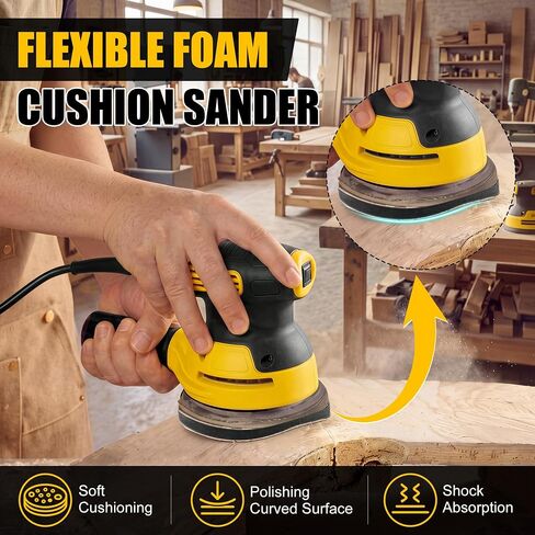 5 Pack Foam Interface Pads, 6 Inch 25 Holes Hook and Loop Sponge Cushion Buffer Pad, Sanding Disc Interface for Orbital Sander Automotive Woodworking Polishing, Curved Surface Finishing in Kuwait