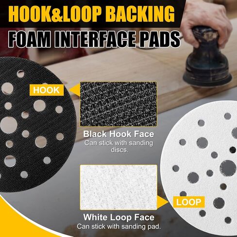 5 Pack Foam Interface Pads, 6 Inch 25 Holes Hook and Loop Sponge Cushion Buffer Pad, Sanding Disc Interface for Orbital Sander Automotive Woodworking Polishing, Curved Surface Finishing in Kuwait
