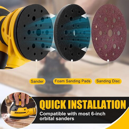 5 Pack Foam Interface Pads, 6 Inch 25 Holes Hook and Loop Sponge Cushion Buffer Pad, Sanding Disc Interface for Orbital Sander Automotive Woodworking Polishing, Curved Surface Finishing in Kuwait