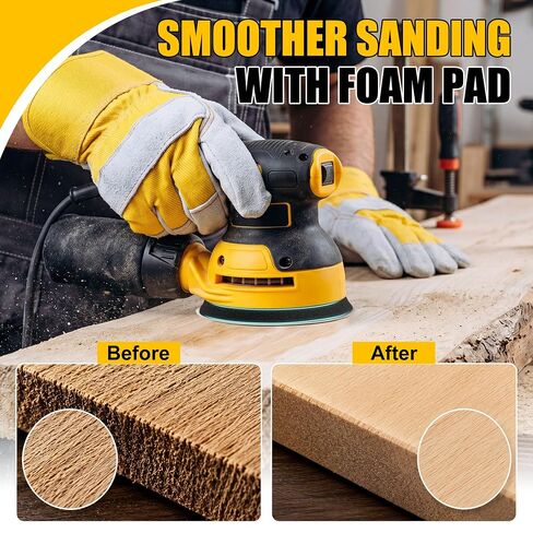 5 Pack Foam Interface Pads, 6 Inch 25 Holes Hook and Loop Sponge Cushion Buffer Pad, Sanding Disc Interface for Orbital Sander Automotive Woodworking Polishing, Curved Surface Finishing in Kuwait