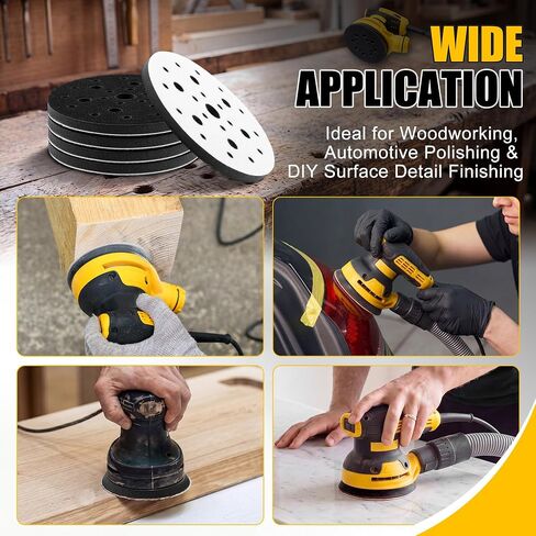 5 Pack Foam Interface Pads, 6 Inch 25 Holes Hook and Loop Sponge Cushion Buffer Pad, Sanding Disc Interface for Orbital Sander Automotive Woodworking Polishing, Curved Surface Finishing in Kuwait