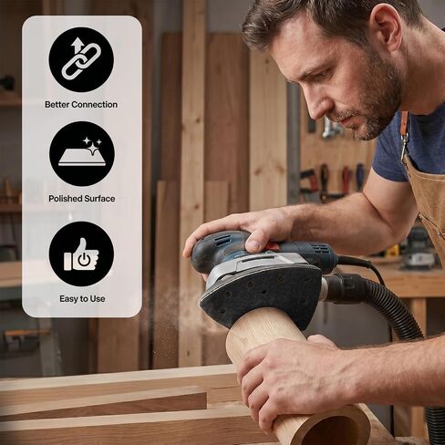 Triangle Sanding Pad, 5 Pcs 11 Hole Foam Sander Pads, Mouse Detail Sanding Interface Pad with Hook and Loop Backing, Mouse Sander Sandpaper Backing Pad for Detail Sander Woodworking in Kuwait