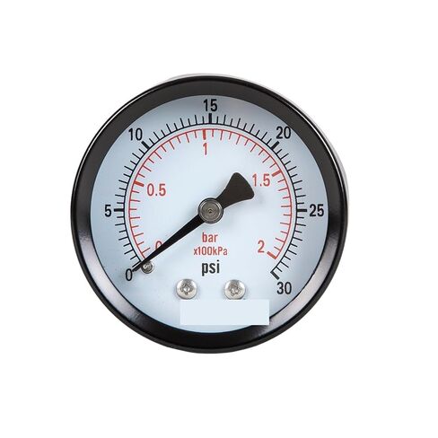 1pc Dry Pressure Gauge, Steel case and Ring, 1-1/2" Dia,30, 60, 100 Psi & Bar, 1/8" NPT Back Mount, Glass Window(0-30 psi 0-2 bar) in Saudi Arabia