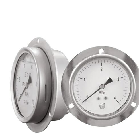 1pc 4" Oil Gauge Liquid Stainless Steel Thread Industry Guage with Flange Hydraulic Part Gauge(SMSS100LF) in Kuwait