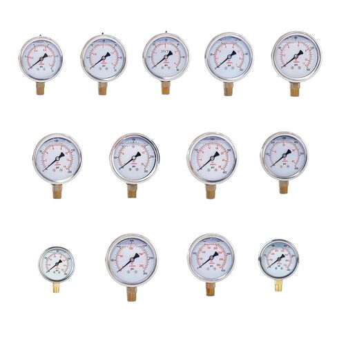 1pc Glycerine Filled Pressure Gauge 2.5" 1/4 NPT Lower Mount 30, 60,100,160, 200, 300, 400,600,2000,3000,5000,10000 Psi & Bar(0-10000psi 0-700 bar) in Kuwait