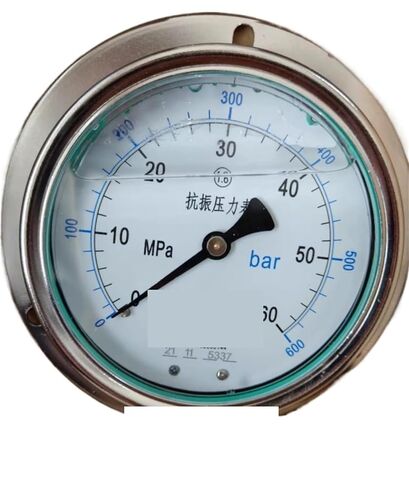 1pcs YK100-III 40mpa60mpa axial Band Edge Shockproof Hydraulic Shockproof Pressure Gauge(LC57H3100+LCDA357H) in Saudi Arabia