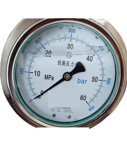 1pcs YK100-III 40mpa60mpa axial Band Edge Shockproof Hydraulic Shockproof Pressure Gauge(LC57H3100+LCDA357H) in Saudi Arabia