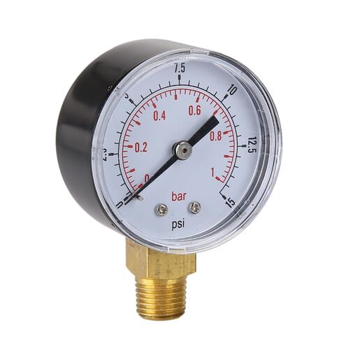 1pc 50mm 0-15 PSI Water Pressure Gauge 1/4 BSPT Bottom Mount Air Pressure Gauge Fuel Pressure Gauge for Water Oil Air Pressure Test in Kuwait