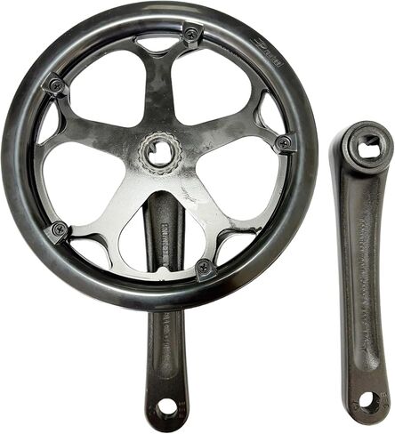 Electric Bicycle crankset, Single 46T Steel Sprocket with Double Chain Cover, 170mm Aluminum Alloy arm, Suitable for Single and 6/7/8/9 Speed Electric Bicycles, Bicycles, Folding Bicycles in Kuwait