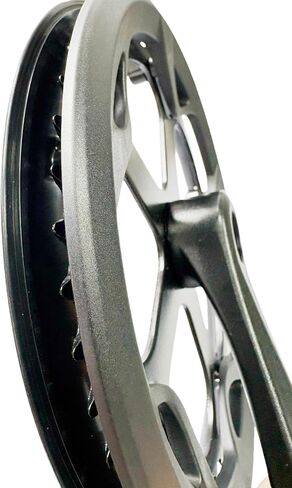 Electric Bicycle crankset, Single 46T Steel Sprocket with Double Chain Cover, 170mm Aluminum Alloy arm, Suitable for Single and 6/7/8/9 Speed Electric Bicycles, Bicycles, Folding Bicycles in Kuwait