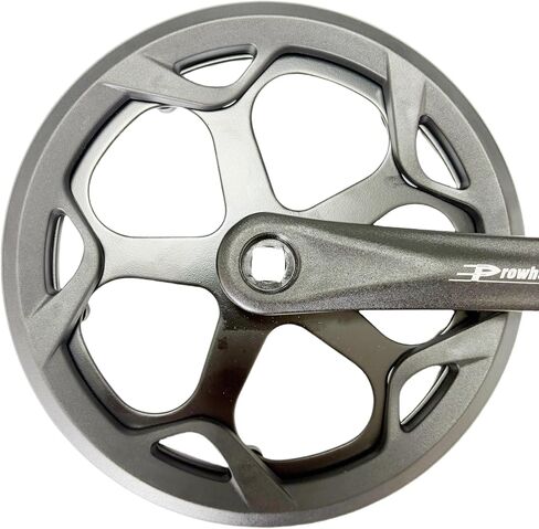 Electric Bicycle crankset, Single 46T Steel Sprocket with Double Chain Cover, 170mm Aluminum Alloy arm, Suitable for Single and 6/7/8/9 Speed Electric Bicycles, Bicycles, Folding Bicycles in Kuwait