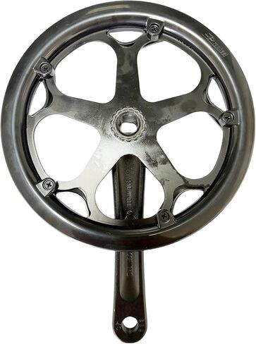 Electric Bicycle crankset, Single 46T Steel Sprocket with Double Chain Cover, 170mm Aluminum Alloy arm, Suitable for Single and 6/7/8/9 Speed Electric Bicycles, Bicycles, Folding Bicycles in Kuwait