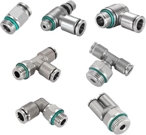 304 Stainless Steel Air Hose Fitting With Seals PX Pneumatic Pipe Connector 1/8 1/4 3/8 1/2 M5 1Pcs(8-G04) in Kuwait