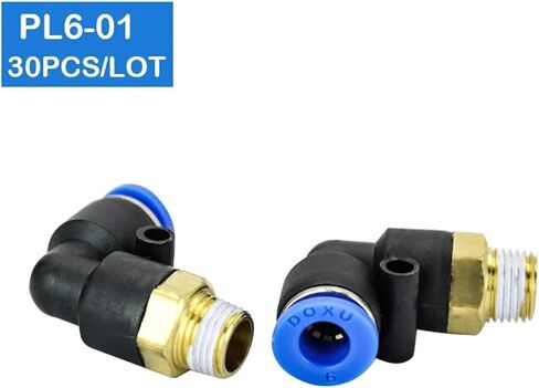 30Pcs Of PL6-01 6mm Push In One Touch Connector 1/8 Inch Thread Pneumatic Quick Fittings in Kuwait