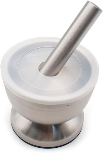 iDili 304 Stainless Steel Mortar and Pestle Set 100mm Lab Grinding Bowl with Non-Slip Base for Herb Spice Paste Grinding in Saudi Arabia