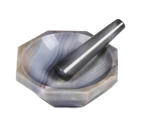 Laboratory Grade Chalcedony Mortar and Pestle Set - 30mm to 130mm Agate Mortar with Pestle(ID60mm) in Saudi Arabia