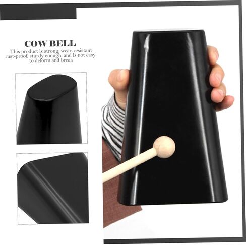 Toyvian Sturdy Cowbell for Drum Set Wear-resistant Music Instrument Accessory for Concerts Parties and Family Gatherings Loud Rich Sound for Professionals and Beginners in Kuwait