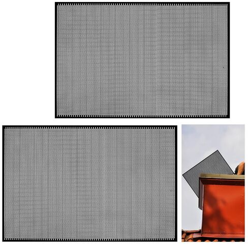 Zonon 2 Pack 24 x 36in Perforated Aluminium Expanded Metal Grilles Sheet Flattened Grate Screen/Fence Wire/Privacy Fence/Screen Door Mesh, Wall, Fireplace Flue, Vent Screens, DIY (Round Hole, Black) in Kuwait