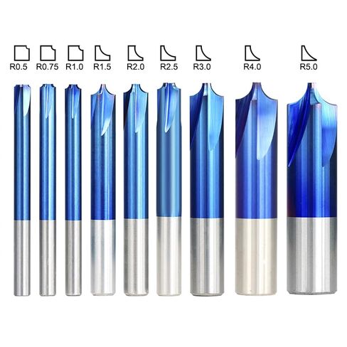 Carbide End R0.5-R5.0 Blue Coated Corner Rounding End Radius Bit for Machine 1Pcs (Size : R1.5xD6x50L) in Kuwait