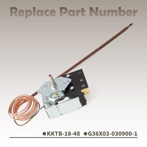 KKTB-18-48 ترموستات الفرن 5A 120VAC بديل لمجموعة فرن موقد Robertshaw لـ Thor 07.12.0017-A0 لـ Awoco، استبدل G36X03-030900-1 أقصى درجة حرارة 599 درجة فهرنهايت 48 بوصة أنبوب شعري in Kuwait