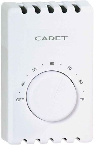 Cadet Wall Mount Double Pole Line Voltage Heating Thermostat White Non-Programmable Dial Control for Baseboard & Fan Forced Heaters, 2 Pack in Kuwait