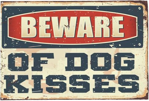 SWFG Flags for Man Cave Beware of Dog Kisses Flag Country Decor Bedroom Flags(60X90CM) in Kuwait