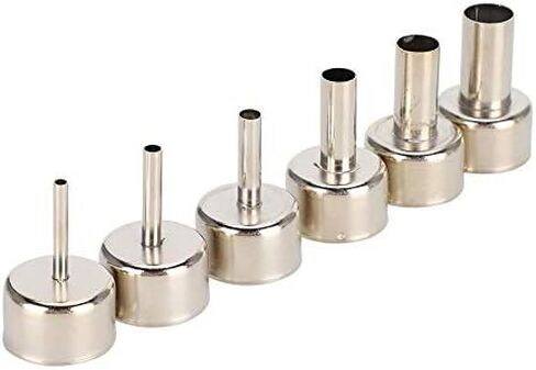 JTLB 6 قطع SMD ملحق محطة إعادة العمل فوهة مسدس الهواء الساخن، الفولاذ المقاوم للصدأ، 3 مم، 4 مم، 5 مم، 8 مم، 10 مم، 12 مم، مناسب لمحطة إعادة عمل مسدس الهواء الساخن SMD 858 in Kuwait