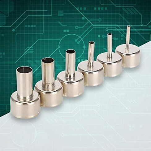 JTLB 6 قطع SMD ملحق محطة إعادة العمل فوهة مسدس الهواء الساخن، الفولاذ المقاوم للصدأ، 3 مم، 4 مم، 5 مم، 8 مم، 10 مم، 12 مم، مناسب لمحطة إعادة عمل مسدس الهواء الساخن SMD 858 in Kuwait