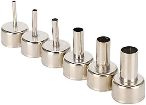 JTLB 6 قطع SMD ملحق محطة إعادة العمل فوهة مسدس الهواء الساخن، الفولاذ المقاوم للصدأ، 3 مم، 4 مم، 5 مم، 8 مم، 10 مم، 12 مم، مناسب لمحطة إعادة عمل مسدس الهواء الساخن SMD 858 in Kuwait